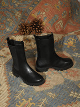 Black PU Kitten Ankle Boots (TC-ST-1301-BLKPU)