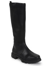 Black PU Kitten Long Boots (TC-ST-1308-BLKPU)