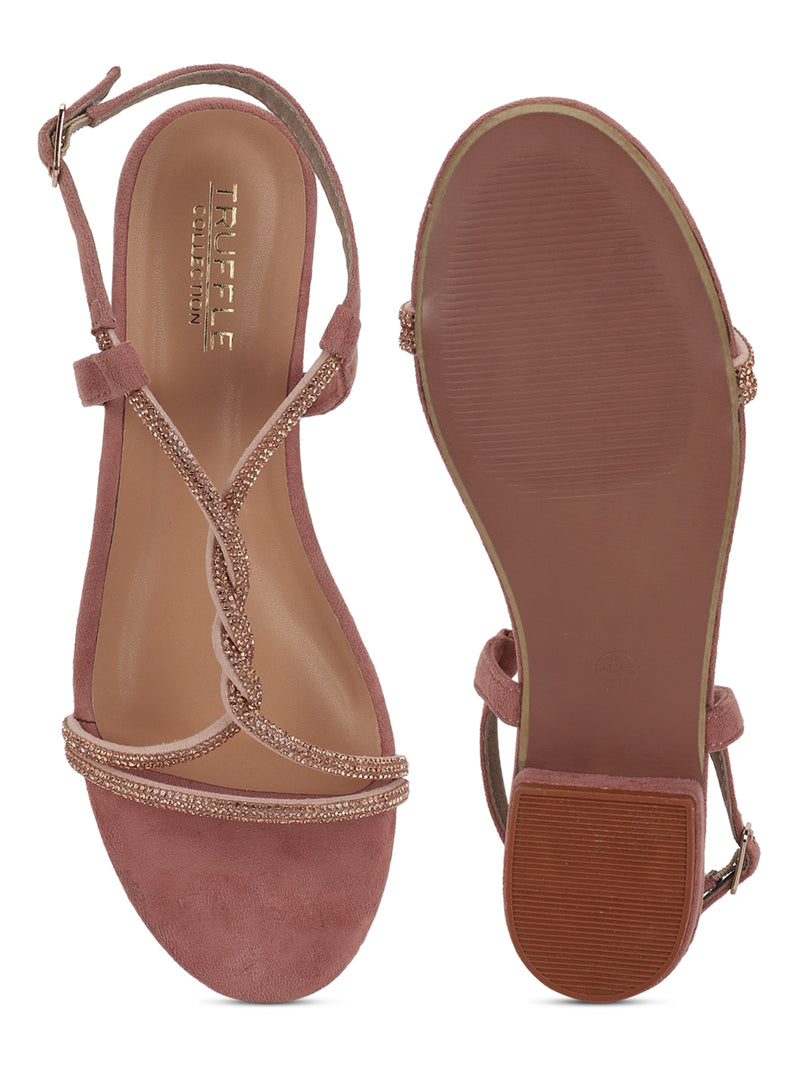 Nude Suede Strappy Kitten Sandals (TC-ST-1337-NUD)