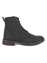 Dark Grey PU Lace Up High Ankle Men's Boots (TC-ST-5009-DGRY)