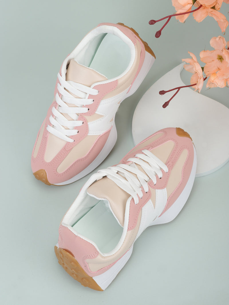 Pink PU Chunky Sneakers (TC-MT1-PNK)