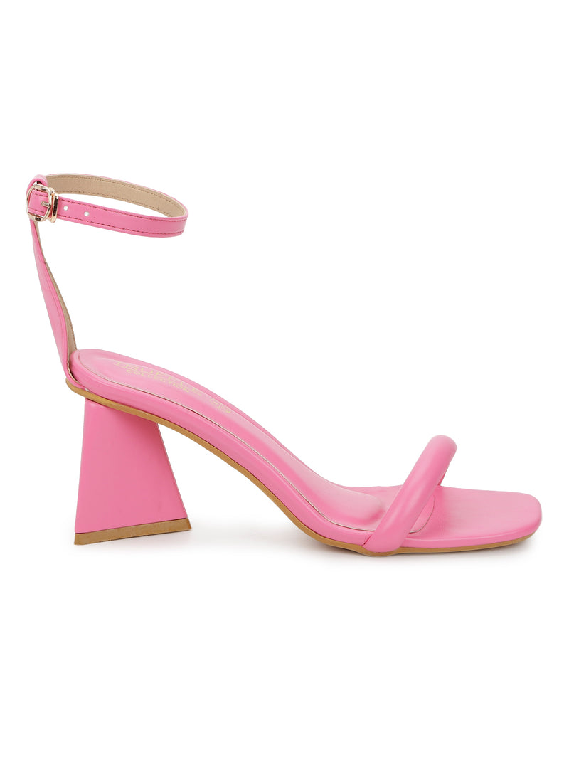 Fuschia PU Strappy Block Sandals (TC-SLC-CR021-FUS)