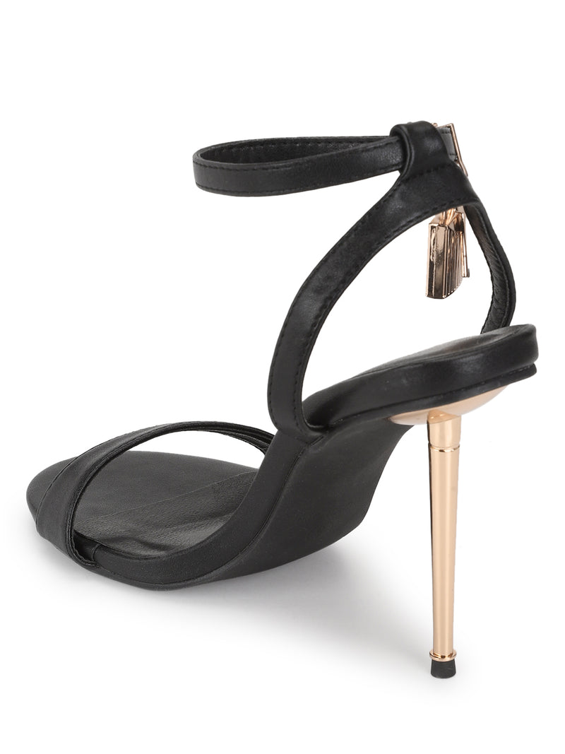Black PU Buckle Stiletto Sandals (TC-TB2-BLK)