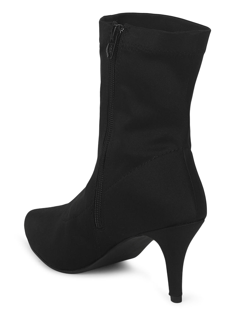 Black Lycra Stiletto Ankle Boots (TC-ST-1270-BLKLYC) – Truffle
