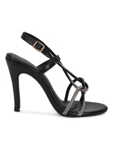 Black PU Strappy Stiletto Sandals (TC-ST-1333-BLK)