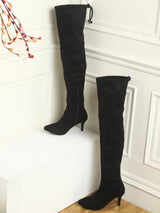 Black Suede Stiletto Long Boots (TC-ST-1269-BLKSUE)