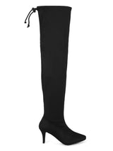 Black Lycra Stiletto Long Boots (TC-ST-1269-BLKLYC)