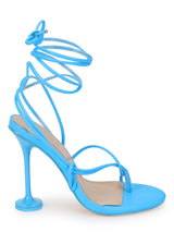 Pale Blue PU Lace-Up Stiletto Sandals (TC-TB4-PBLU)