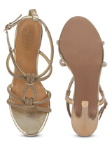 Gold PU Strappy Stiletto Sandals (TC-ST-1332-GLD)