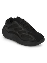 Total Black PU Lace Up Sneakers (TC-SANDLER1-BLK)