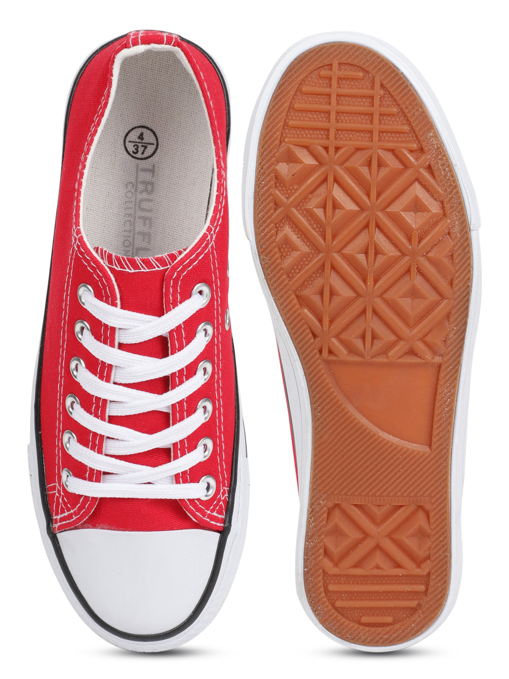 Red Canvas Lace Up Sneakers (TC-CAN1-RED) – Truffle Collection