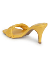 Yellow PU Quilted Braid Strap Stiletto Mules (TC-ST-1299-YEL)