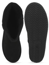 Black Micro Flat Snow Mid Calf Boots (TC-ST-1150-BLKMIC)