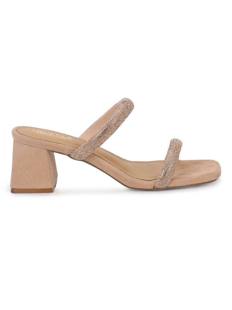 Nude block 2025 heel mules