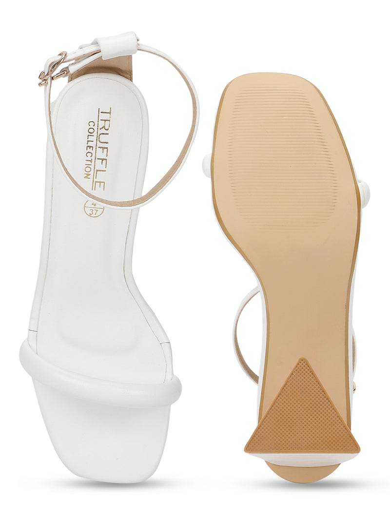 White PU Strappy Block Sandals (TC-SLC-CR021-WHT)