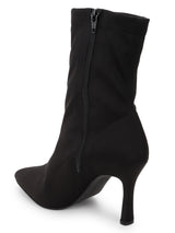 Black Lycra Stiletto Ankle Boots (TC-ST-1290-BLKLYC)