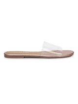 Rose Gold PU Flat Perspex Sandals  (TC-RLST15-RGLD)