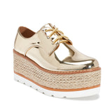 Gold Lace Up Jute Shoe