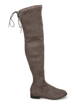 Grey Micrco High Knee Flat Boots