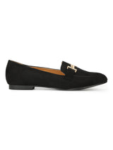 Black Micro Loafer Belly Flats