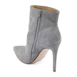 Grey Stilleto Pointed Toe Ankle Boots