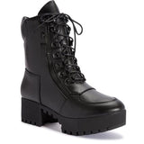 Black Chunky Lace Up Boot