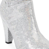 Silver Sequin Slouch Long Boots