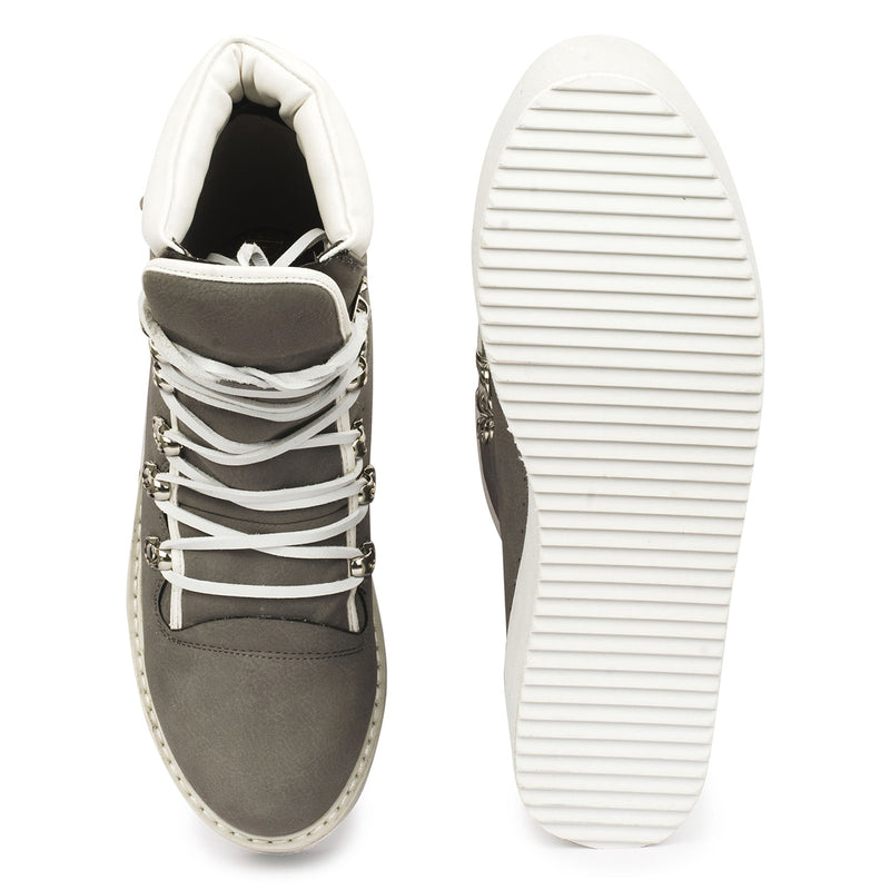 Dove Grey Lace Up High Tops