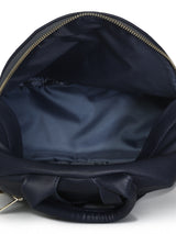 Dark Navy PU Backpack with Metallic Chain