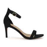 Black Barely There Low Heel Sandals