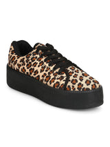 Leopard Canvas Lace-Up Sneakers