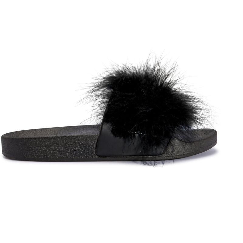 Black Feather Flat Sliders