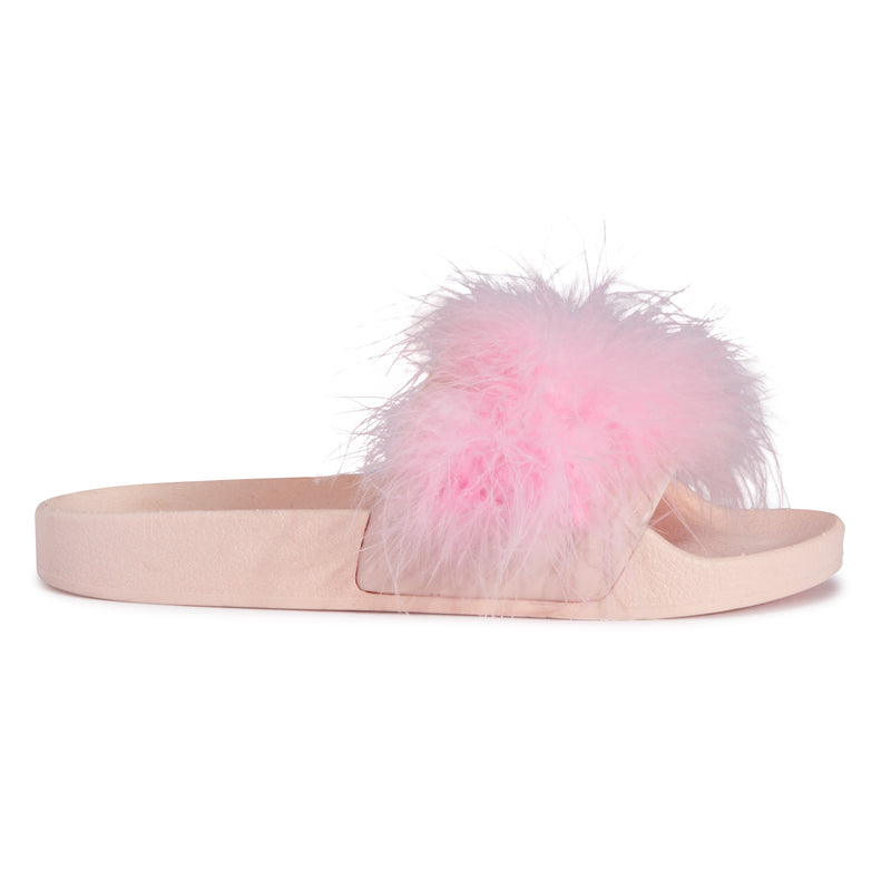 Blush Feather Flat Sliders