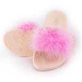 Blush Feather Flat Sliders