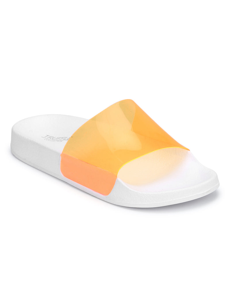 Orange Perspex Slip-on Flats
