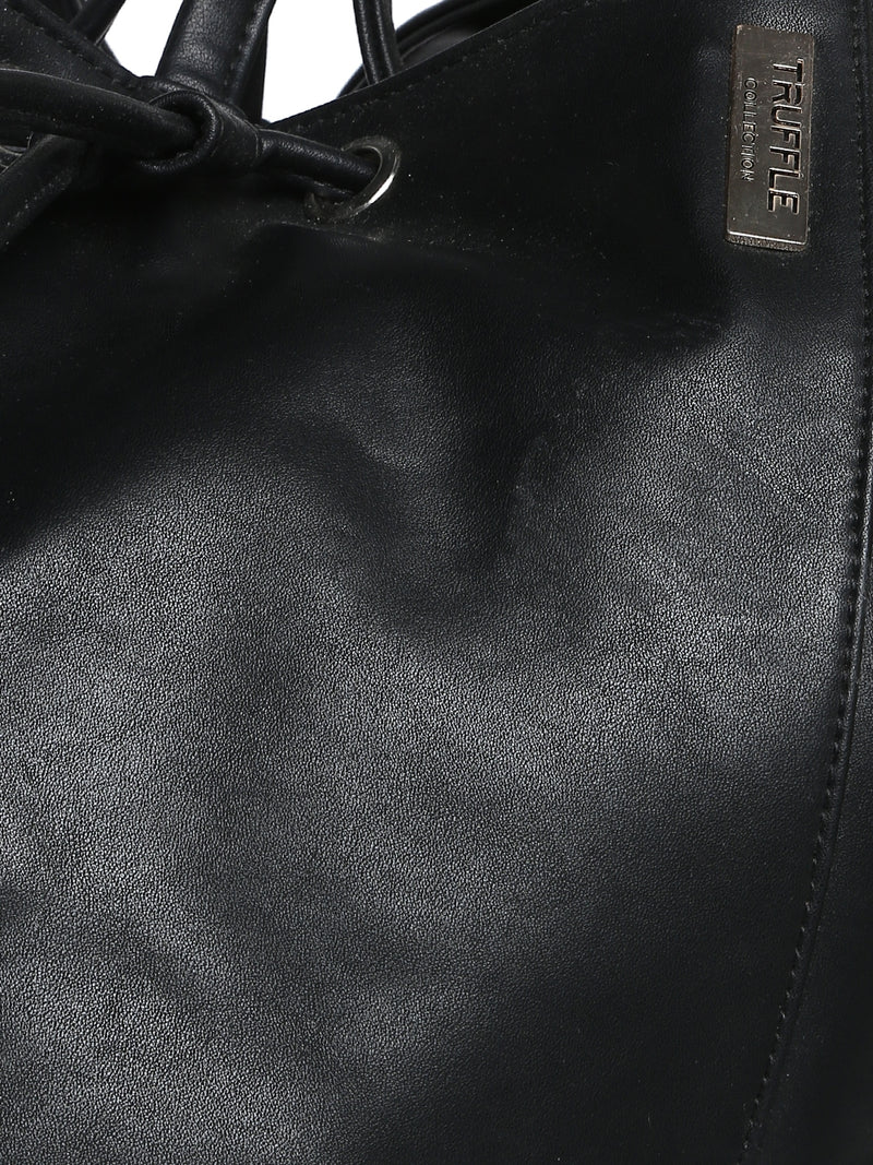 Black Studded Bucket Bag
