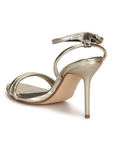 Light Gold Double Strap Barely There Stiletto Heels