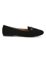 Black Chain Loafer Flats