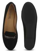 Black Chain Loafer Flats