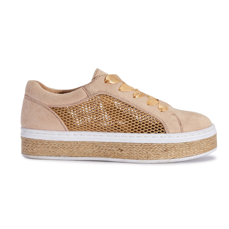 Nude Jute Lace Up Trainer
