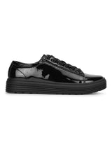 Black Patent Lace-Up Creeper Shoes