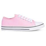 Baby Pink Flat Casual Lace Up Sneaker