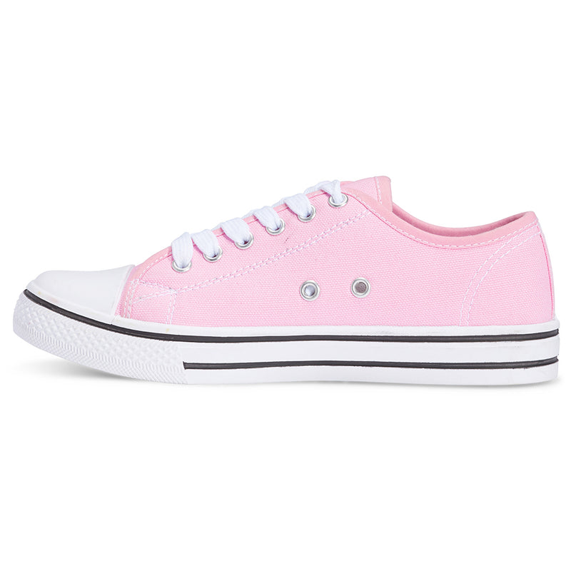 Baby Pink Flat Casual Lace Up Sneaker