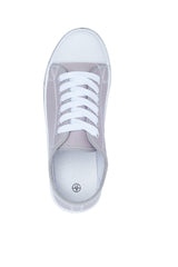 Grey White Flat Casual Lace Up Sneaker