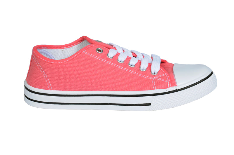 Pink Flat Casual Lace Up Sneaker