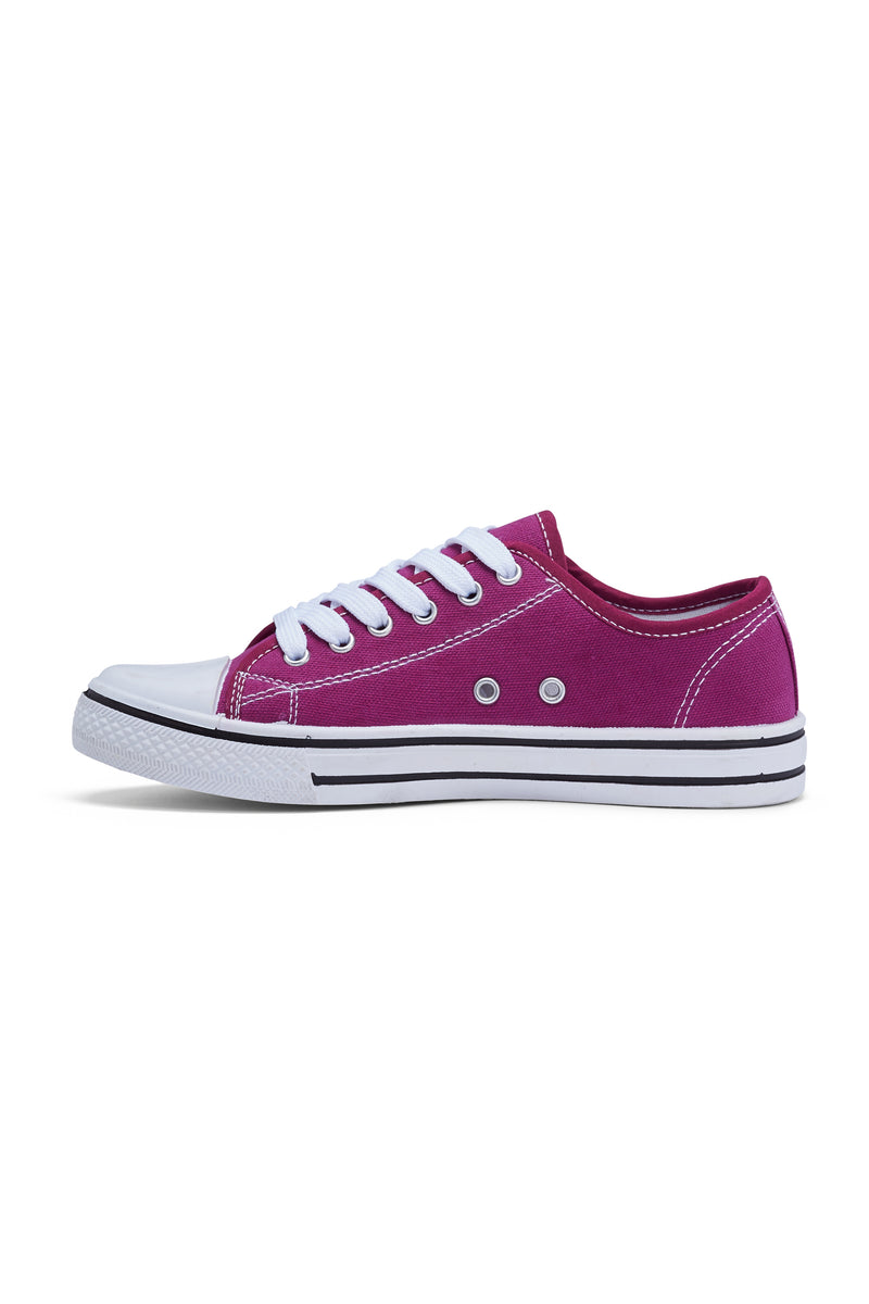 Purple White Flat Casual Lace Up Sneaker