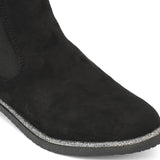 Black Glitter Detail Chelsea Boot