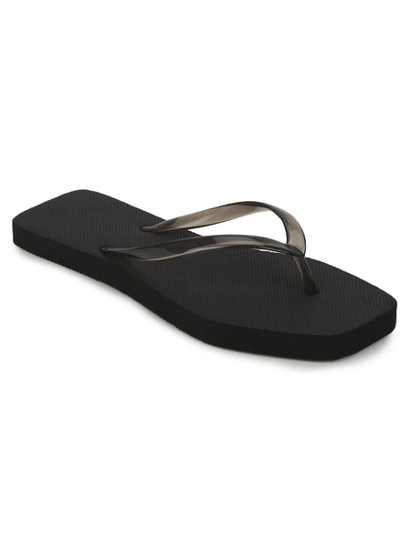 Thin black 2025 flip flops