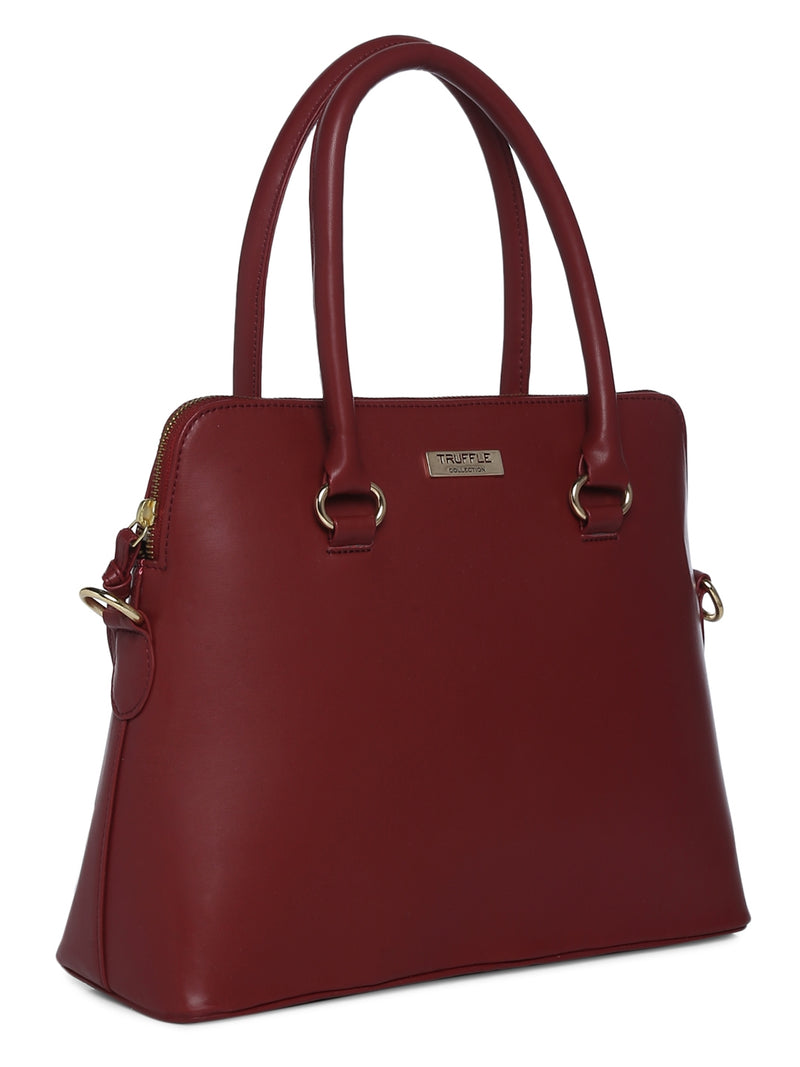 Burgundy Handbag With Side Sling