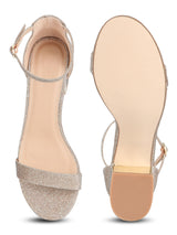Rose Gold Shimmer Double Shaded Low Block Heels